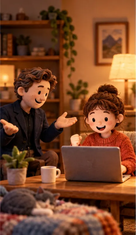 The executive shrugs to acknowledge a person happily running a model on their own plain laptop with no logo, at home.